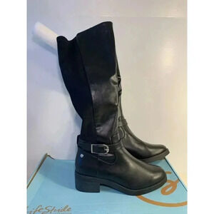 Life Stride Black Knee-High Heeled Boots